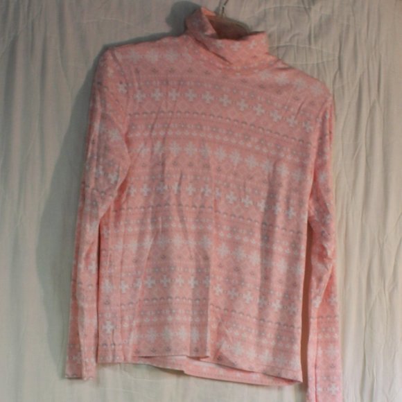 Pink Turtle Neck with Snow Flakes - Picture 1 of 2